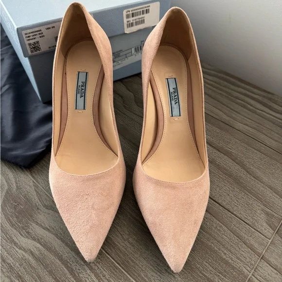 Prada Calzature Donna Suede Stiletto Nude Pumps - Picture 2 of 11